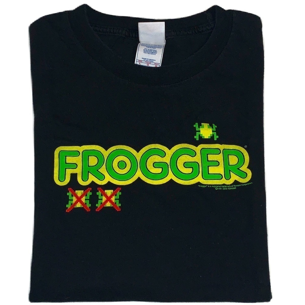 Frogger Videogame L T-shirt 80s Arcade Retro 8-bit Konami